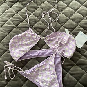 Purple Floral Bikini Set